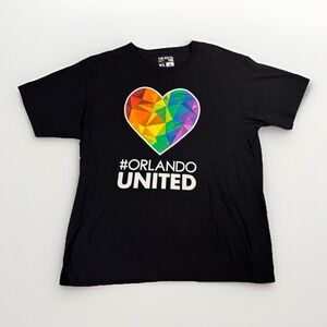 Adidas‎ T-Shirt Mens Size XL #Orlando United LGBTQ Pride Heart Black